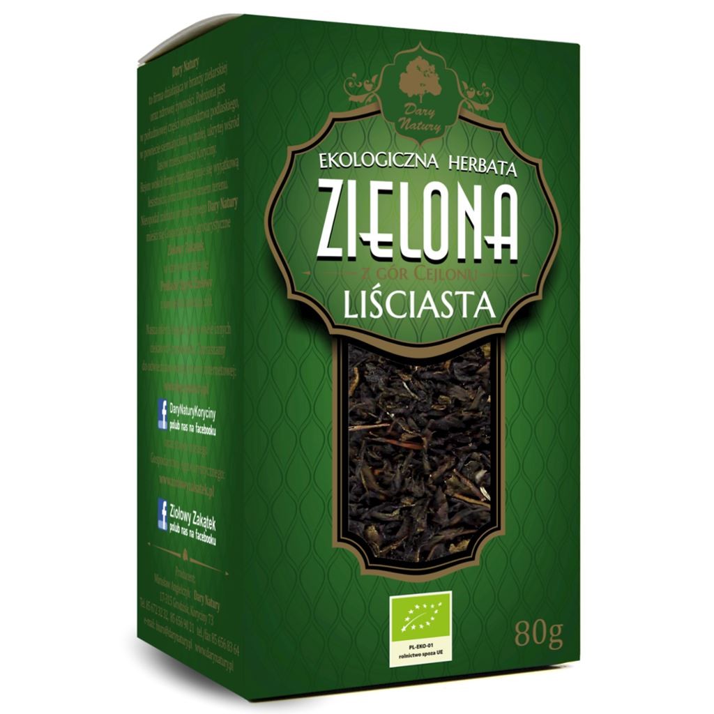 Herbata Zielona Liściasta BIO 80g - Dary Natury