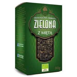 Herbata Zielona Liściasta z Miętą BIO 80g - Dary Natury
