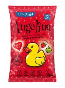 Chrupki Kukurydziane Truskawka i Jabłko od 10 miesiąca bezglutenowe BIO 30g - Angelina