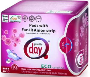 Podpaski Higieniczne na Dzień z Paskiem Anionowym 10 Sztuk - Gentle Day
