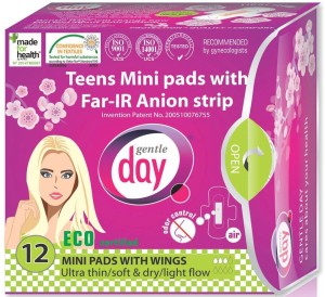 Podpaski Higieniczne Mini z Paskiem Anionowym Teens 12 sztuk - Gentle Day