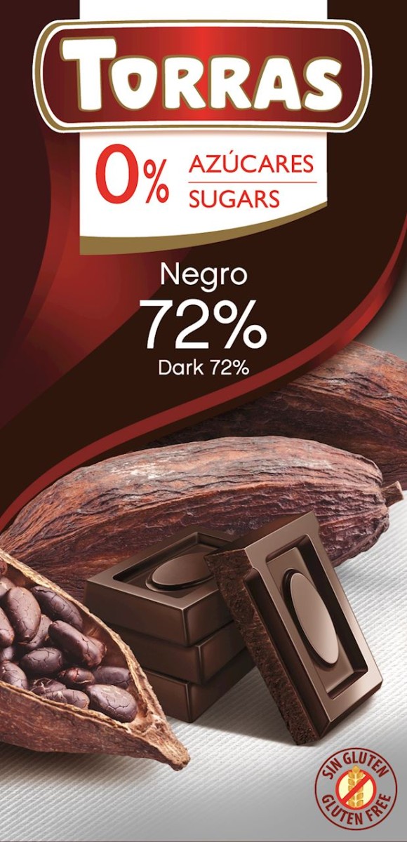 Czekolada Gorzka 72% Kakao bez dodatku cukru 75g - Torras