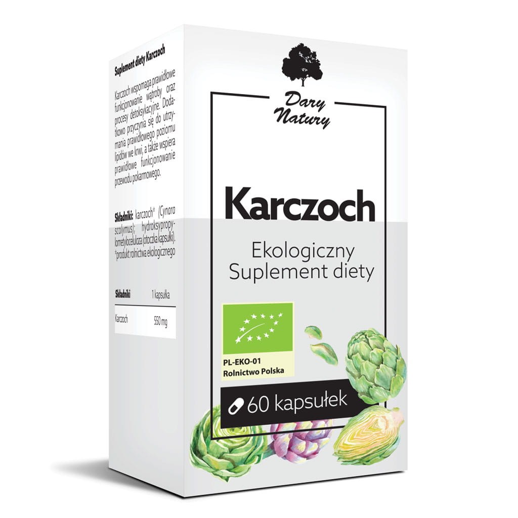 Karczoch BIO 60 kapsułek - Suplement Diety - Dary Natury