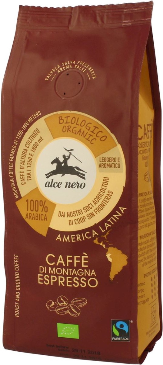 Kawa Mielona Espresso 100% Arabica Fair Trade BIO 250g - Alce Nero