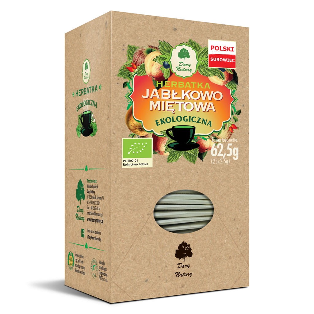 Herbatka Jabłkowo-Miętowa BIO 50g - Dary Natury