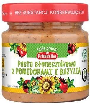 Pasta Słonecznikowa z Pomidorami i Bazylią bezglutenowa 160g - Primavika