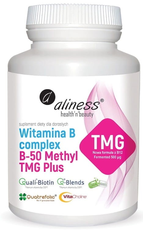 Witamina B50 Methyl TMG Plus 100 Wegańskich Kapsułek - Aliness