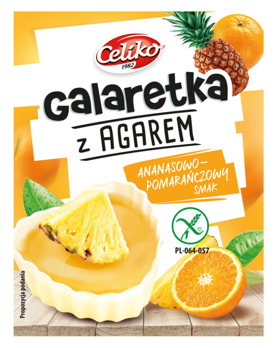 Galaretka Ananasowo-Pomarańczowa z Agarem bezglutenowa 45g - Celiko