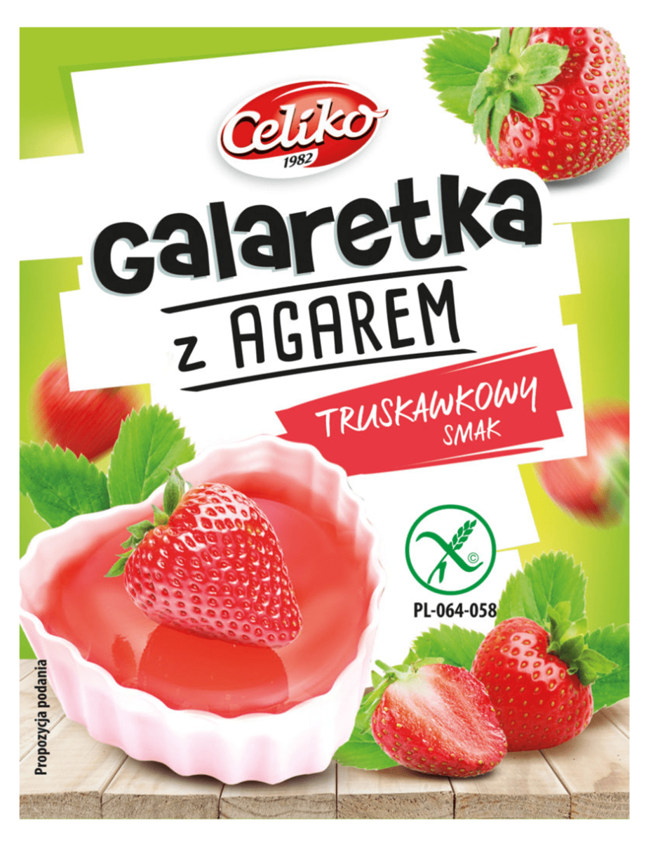Galaretka Truskawkowa z Agarem bezglutenowa 45g - Celiko