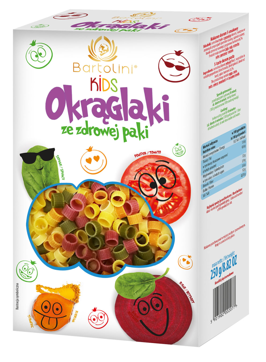 Makaron KIDS Okrąglaki 250g - Bartolini