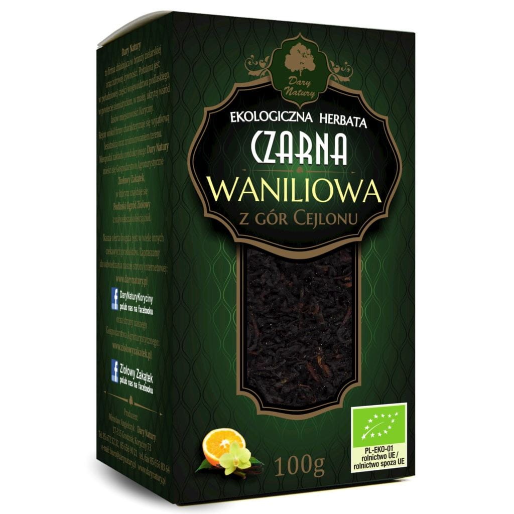 Herbata Czarna Waniliowa BIO 100g - Dary Natury