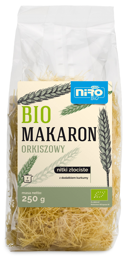 Makaron Orkiszowy Nitki Złociste BIO 250g - Niro