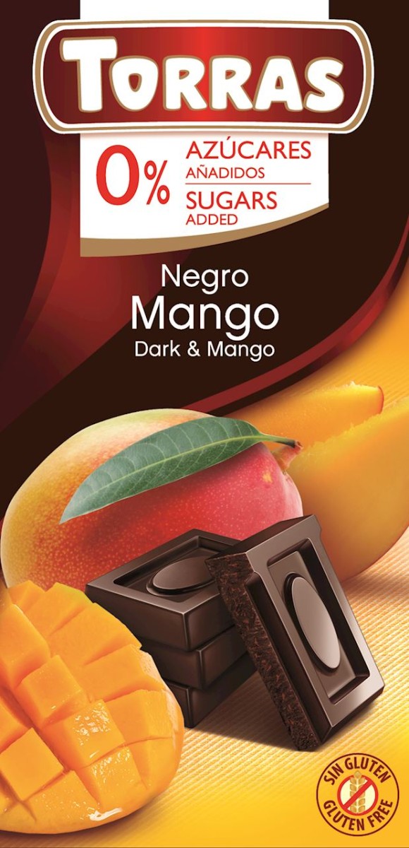 Czekolada Gorzka z Mango bez dodatku cukru 75g - Torras