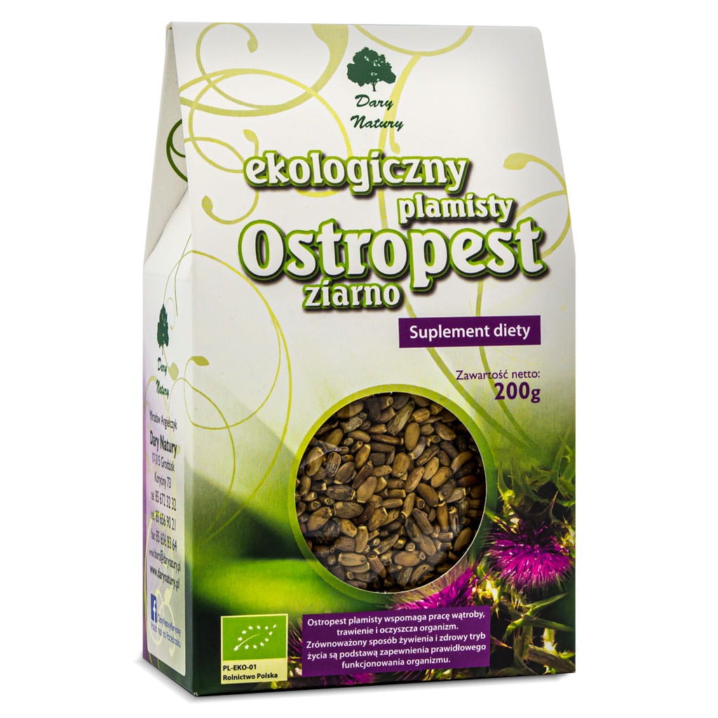 Ostropest Plamisty Ziarno Suplement Diety BIO 200g - Dary Natury