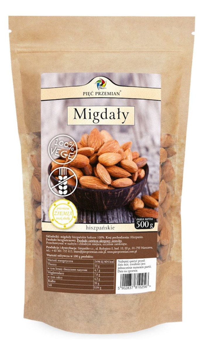 Migdały Łuskane 500g - Pięć Przemian