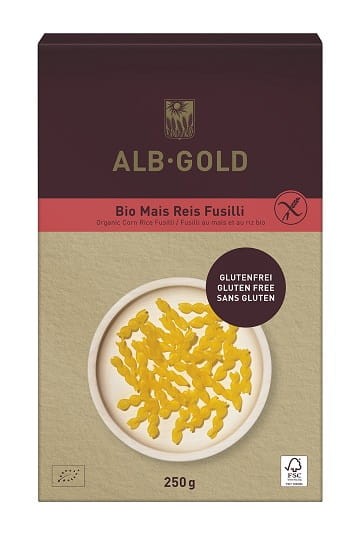 Makaron Kukurydziano Ryżowy Świderki bezglutenowy BIO 250g - Albgold