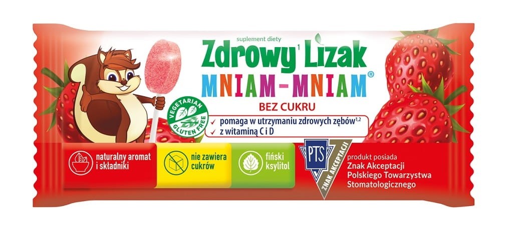 Zdrowy Lizak Smak Truskawkowy 6g - Mniam Mniam