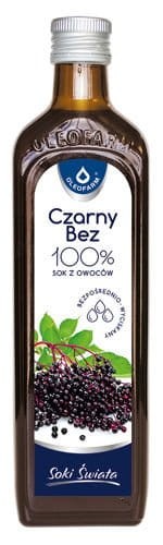 Sok z Owoców Czarnego Bzu 100% 490ml - Oleofarm