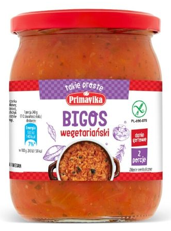 Bigos Wegetariański bezglutenowy 480g - Primavika