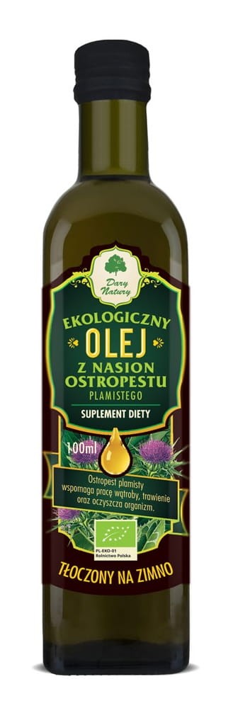 Olej z Nasion Ostropestu Plamistego Virgin BIO 100ml - Dary Natury
