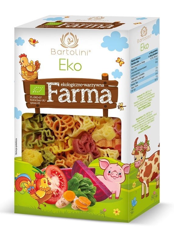 Makaron Farma Zwierzątka Pięciosmakowe BIO 250g - Bartolini