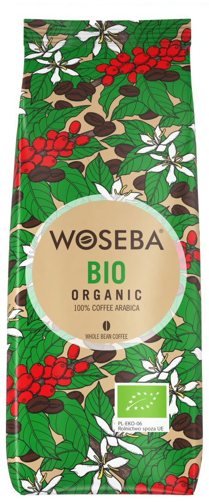 Kawa Arabica 100% Ziarnista Organic BIO 500g - Woseba
