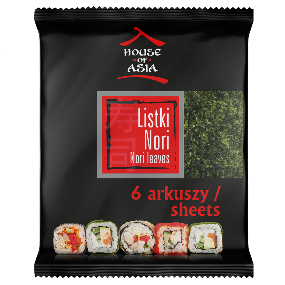 Liście Alg Morskich Sushi Nori 6 sztuk 16g - House of Asia