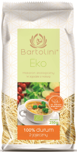 Makaron Durum 2-Jajeczny Krajanka Cienka BIO 250g - Bartolini