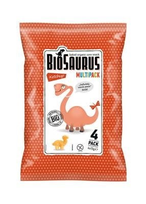 Chrupki Kukurydziane Dinozaury o Smaku Ketchupowym bezglutenowe BIO 60g - BioSaurus