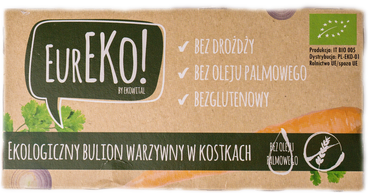 Bulion Warzywny w Kostkach bez drożdży bez oleju palmowego bezglutenowy BIO 100g - Eureko