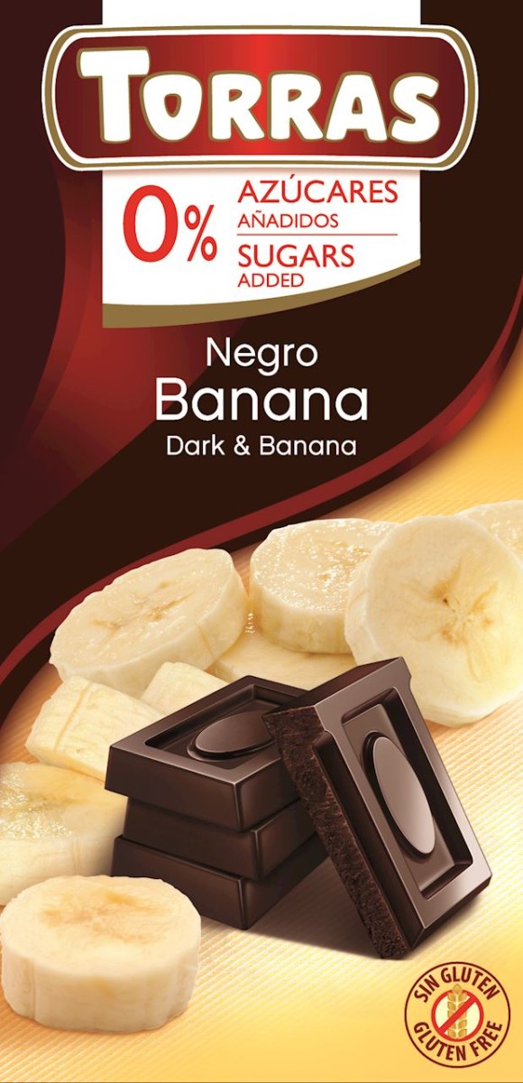 Czekolada Gorzka z Bananami bez dodatku cukru bezglutenowa 75g - Torras