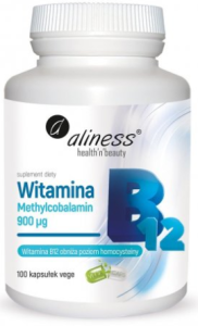 Witamina B12 Methylcobalamin 950µg 100 Kapsułek - Aliness