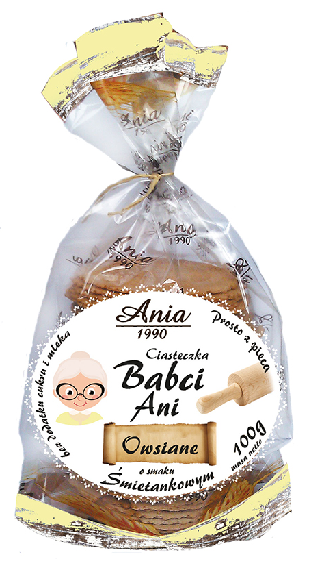 Ciasteczka Owsiane Śmietankowe Babci Ani bez dodatku cukru 100g - Ania
