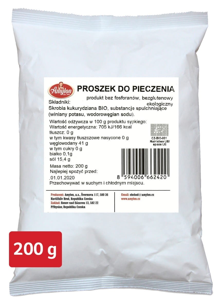 Proszek do Pieczenia bezglutenowy BIO 200g - Amylon