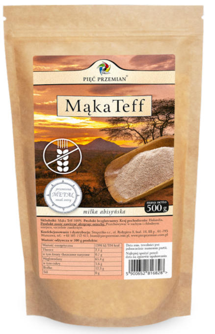 Mąka Teff bezglutenowa 500g - Pięć Przemian
