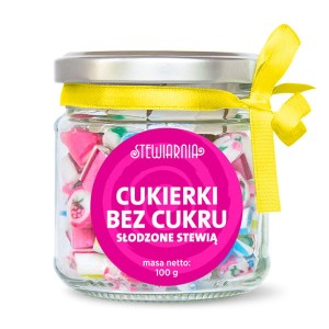 Cukierki Słodzone Stewią w Słoiczku 100g - Stewiarnia