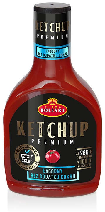 Ketchup Łagodny Premium bez Dodatku Cukru 425g - Roleski