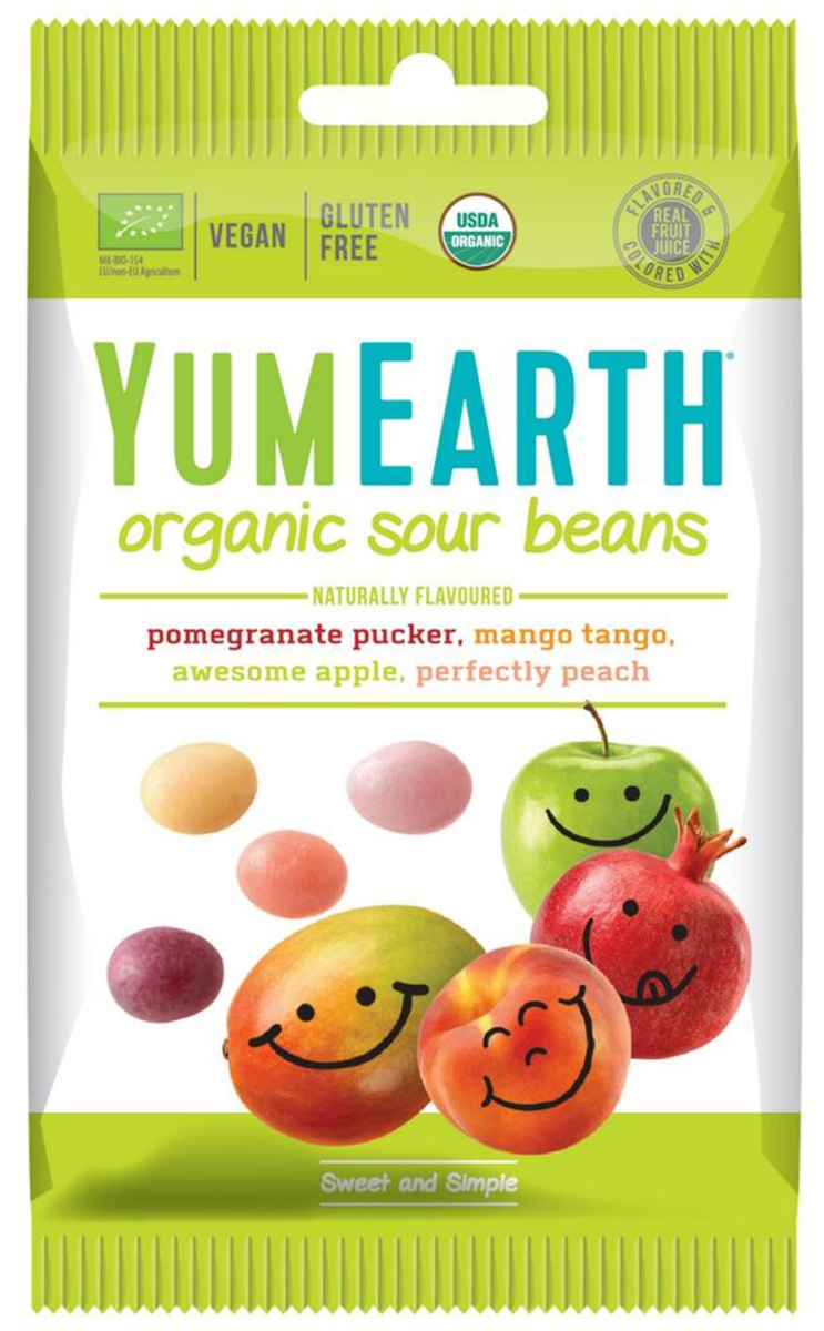 Żelki Owocowe Smak Brzoskwinia Jabłko Granat Mango Kwaśne z Witaminą C BIO 50g - Yum Earth