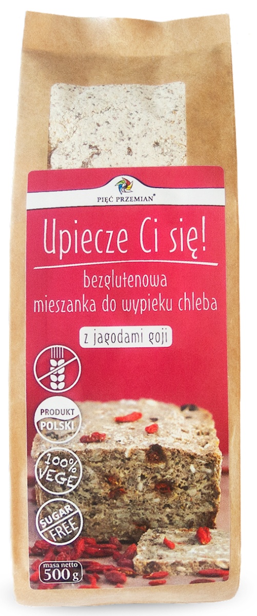 Mieszanka Chleba bezglutenowego z Jagodami Goji 500g - Pięć Przemian