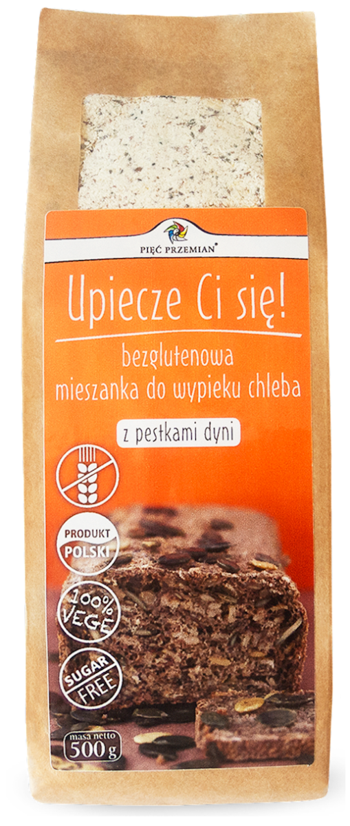 Mieszanka Chleba bezglutenowego z Pestkami Dyni 500g - Pięć Przemian