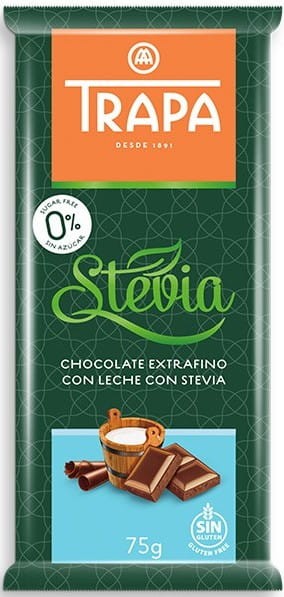 Czekolada Mleczna ze Stewią bez dodatku cukru 75g - Trapa