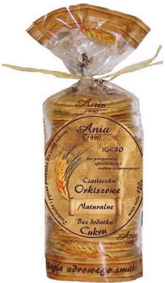 Ciasteczka Orkiszowe Naturalne bez dodatku cukru 120g - Ania