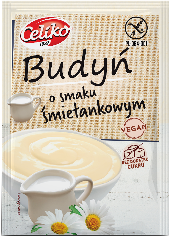 Budyń o Smaku Śmietankowym bezglutenowy bez dodatku cukru 40g - Celiko