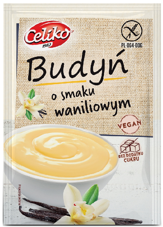Budyń o Smaku Waniliowym bezglutenowy bez dodatku cukru 40g - Celiko