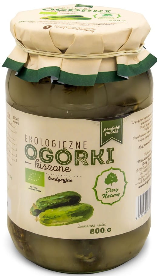 Ogórki Kiszone BIO 800g - Dary Natury