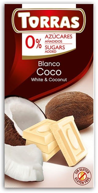 Czekolada Biała z Kokosem 75g - Torras