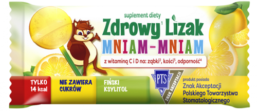 Zdrowy Lizak Cytrynowy 6g - Mniam Mniam