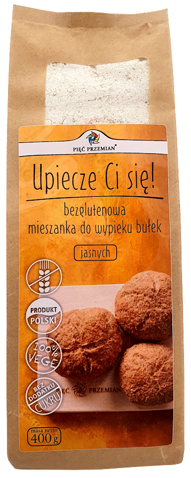Mieszanka do Wypieku Bułek Jasnych bezglutenowych 400g - Pięć Przemian