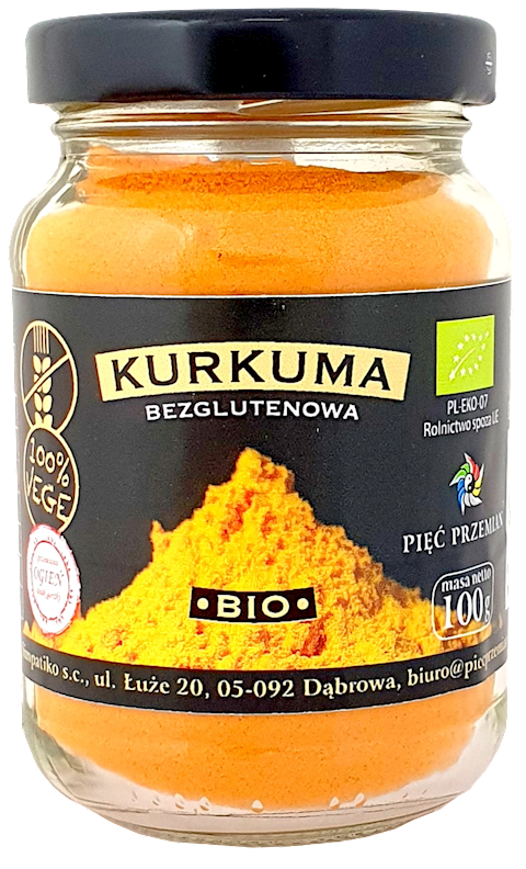 Kurkuma bezglutenowa BIO 100g - Pięć Przemian