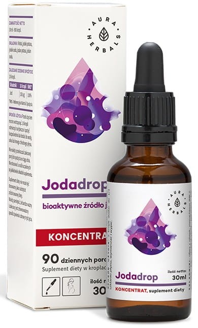 Jodadrop Bioaktywne Żródło Jodu Koncentrat Krople 30ml - Aura Herbals